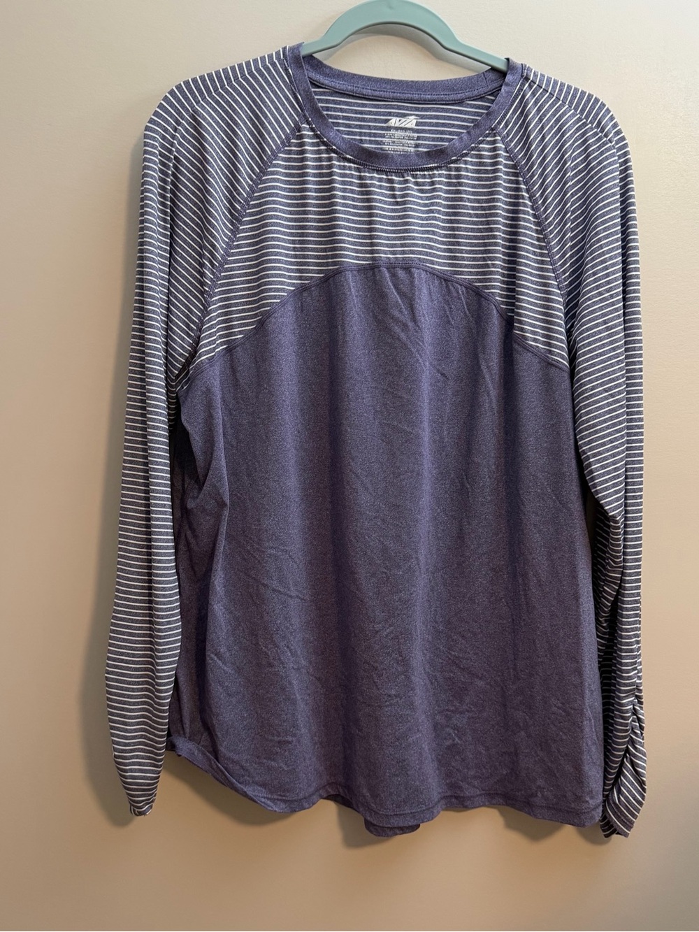 Avia purple  and White Striped Athletic Top